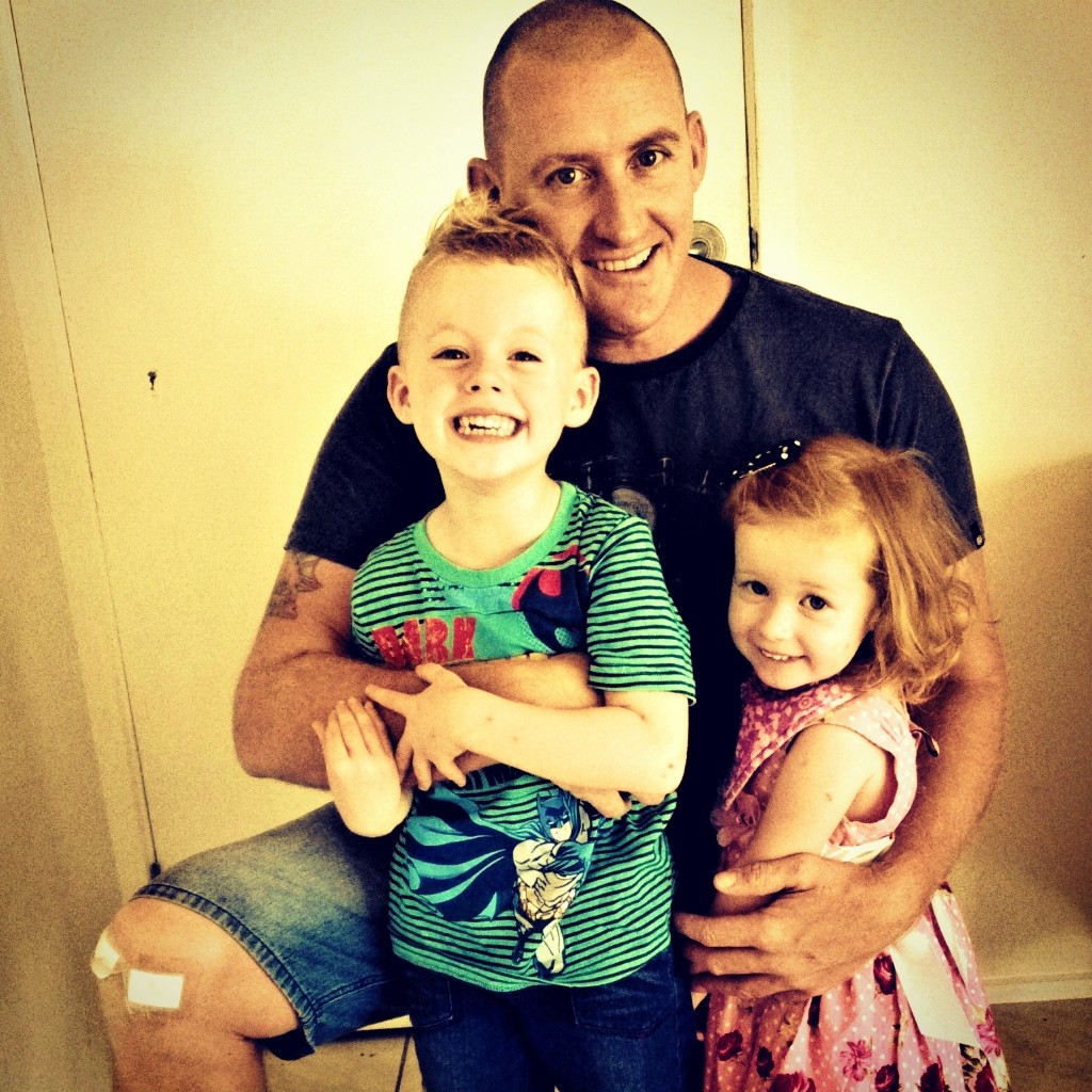 andy and kids, not long out of surgery
